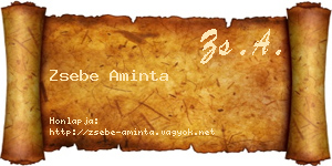 Zsebe Aminta névjegykártya